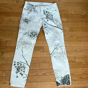 [US6/Inseam26”]Cambio Jeans Vintage edition Lola Floral White  Denim